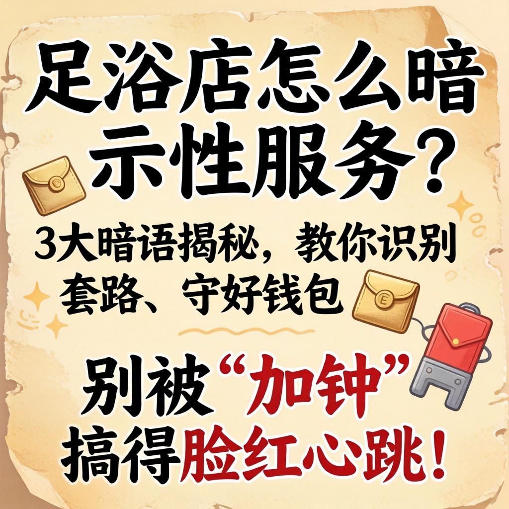 足浴店怎么暗示性服务?3大暗语揭秘,教你识别套路、守好钱包,别被“加钟”搞得脸红心跳!