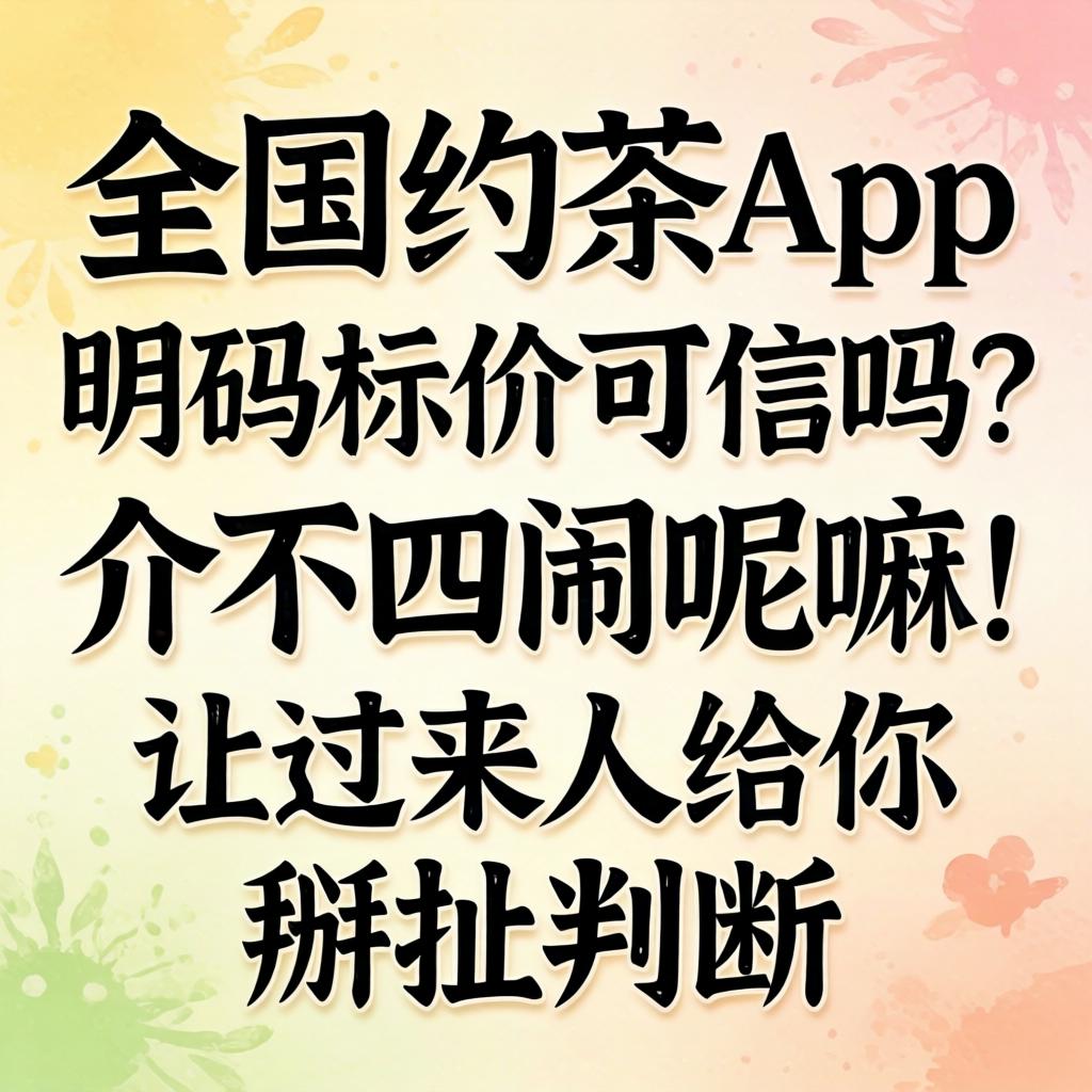 全国约茶app明码标价可信吗？介不四闹呢嘛！让过来人给你掰扯掰扯