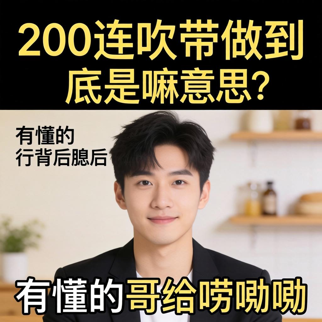 200连吹带做到底是嘛意思？有懂的哥给唠唠这行话背后的哏儿吗？
