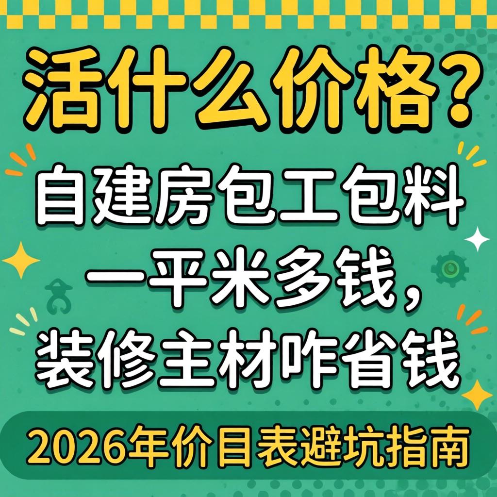 大活什么价钱？？？？？？自建房包工包料一平米多钱，，，装修主材咋省钱，，，2026年价目表避坑指南