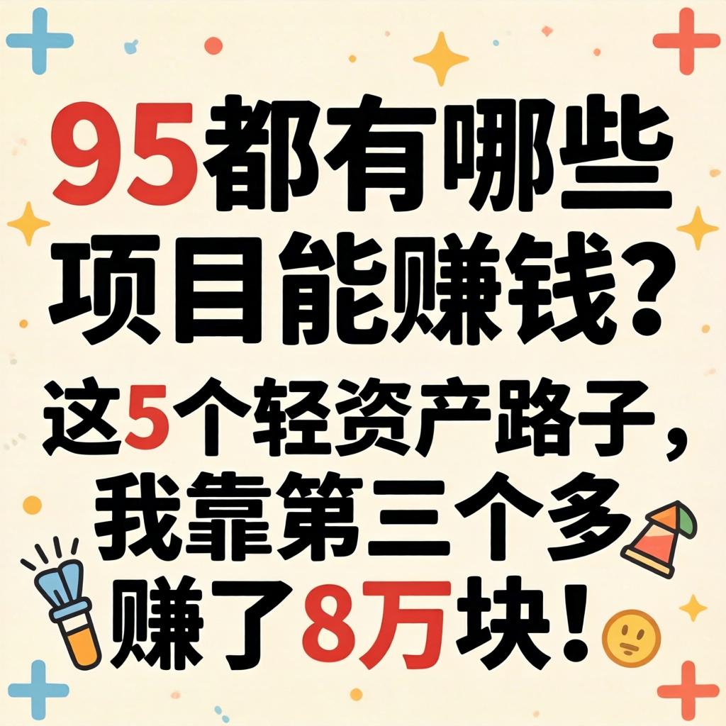95都有哪些项目能赢利？这5个轻资产路子，我靠第三个多赚了8万块！