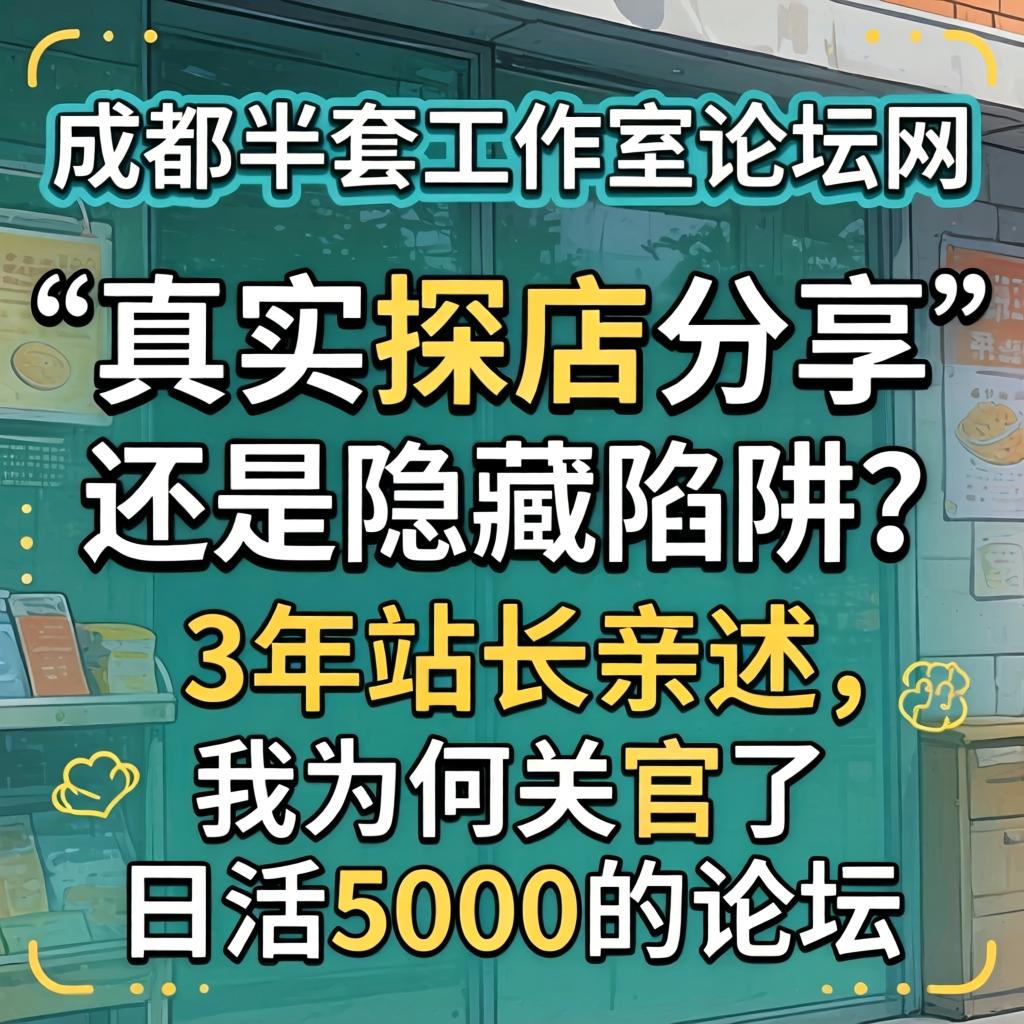 成都半套工作室论坛网,是真实探店分享还是隐藏陷阱?3年站长亲述,我为何关停了日活5000的论坛