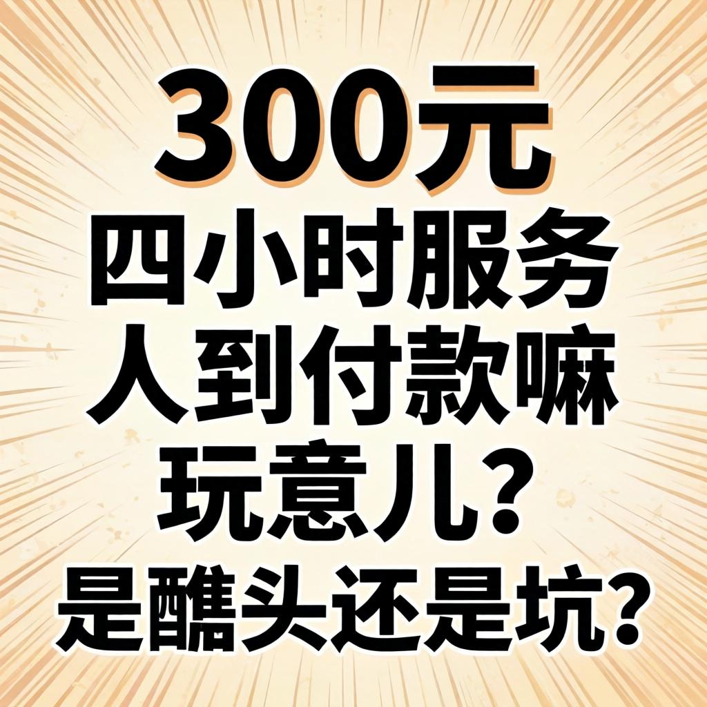 300元四小时服务人到付款嘛玩意儿？是噱头还是坑？