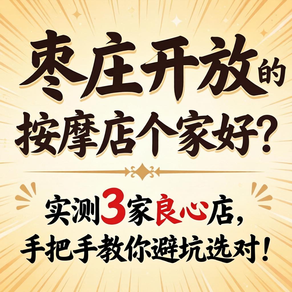 枣庄开放的按摩店哪家好？实测3家良心店，手把手教你避坑选对！