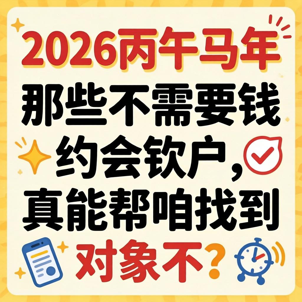 在2026丙午马年，那些不需要钱的约会软件，真能帮咱找到对象不？