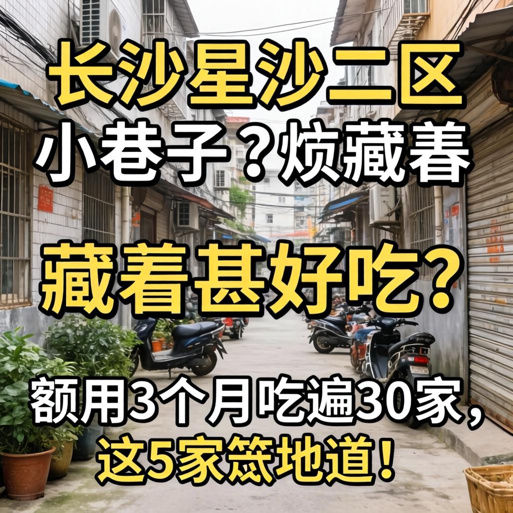 长沙星沙二区小巷子，藏着甚好吃的？额用3个月吃遍30家，这5家忒地道！