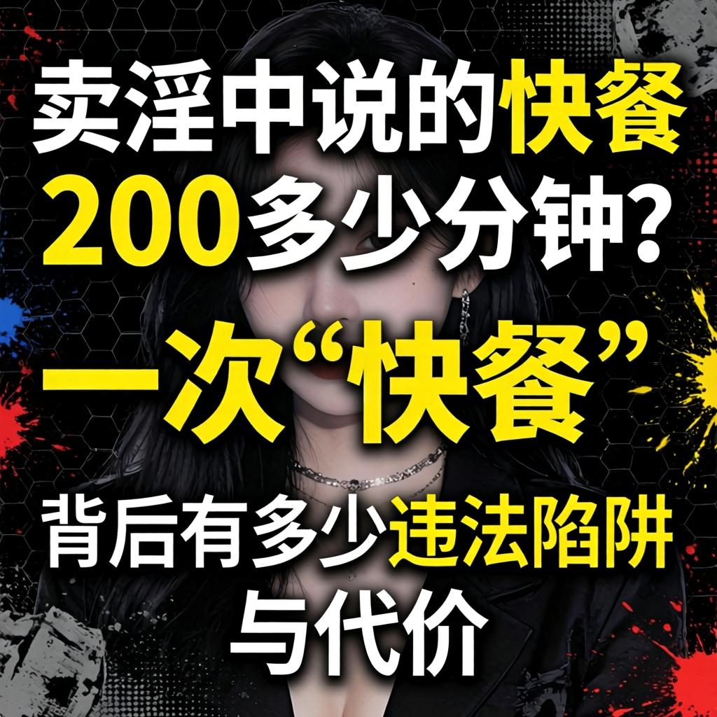 卖淫中说的快餐200多少分钟？一次“快餐”背后有多少违法陷阱与代价
