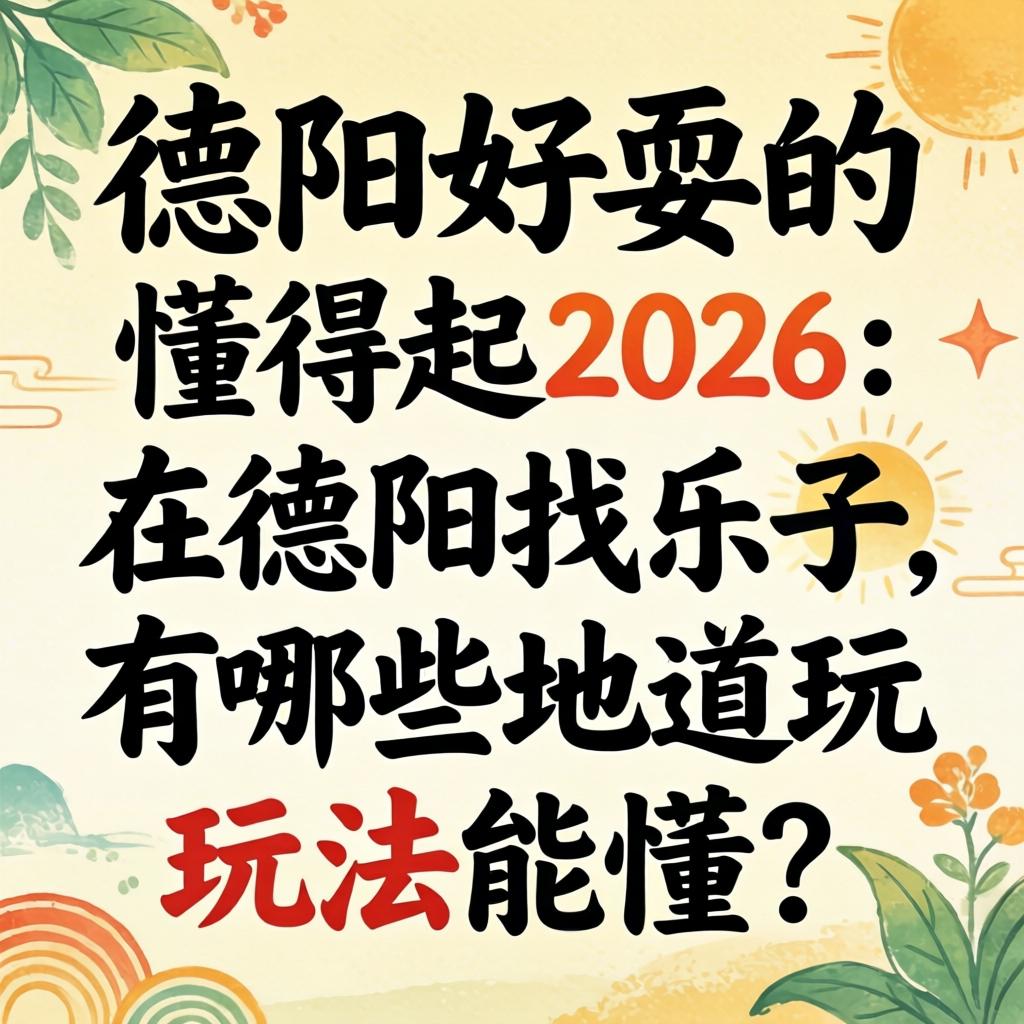 德阳好耍的懂得起2026：在德阳找乐子，有哪些地路玩法能懂？