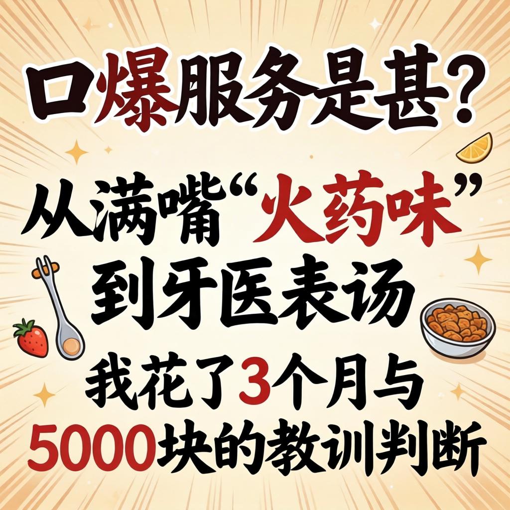 口爆服务是甚？从满嘴“火药味”到牙医表扬，我花了3个月与5000块的教训