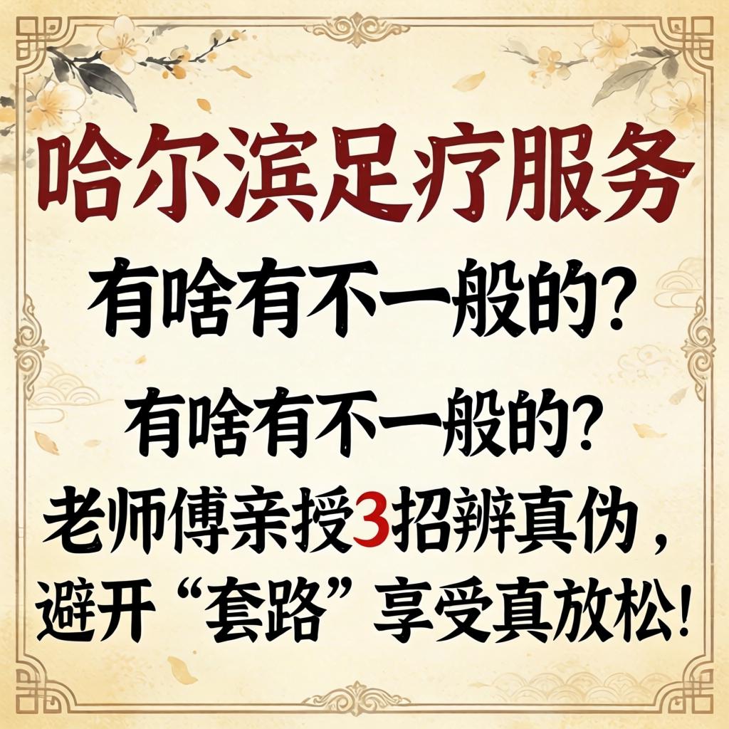 哈尔滨足疗特服，，，，有啥纷歧般的？？？先生傅亲授3招辨真伪，，，，避开“套路”享受真松开！