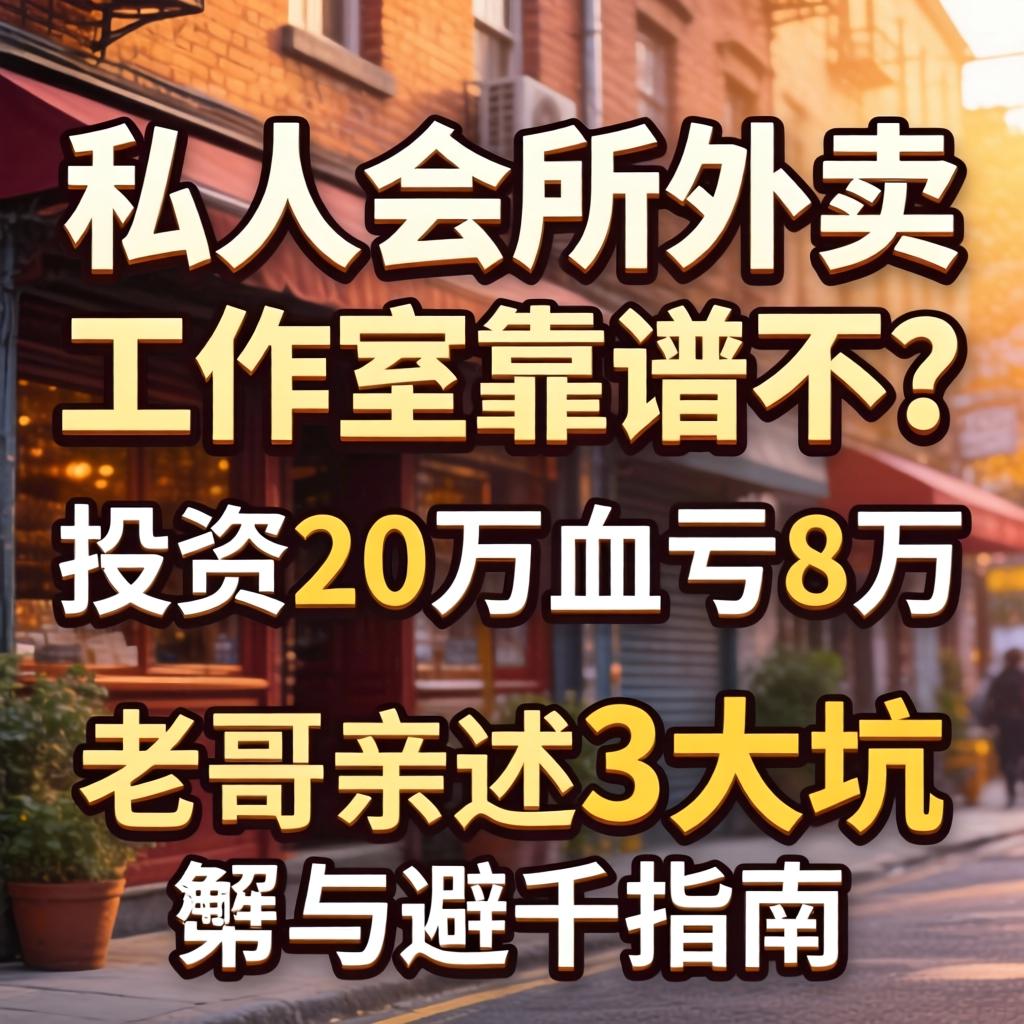 私人会所外卖工作室靠谱不？投资20万血亏8万，老哥亲述3大坑与避坑指南