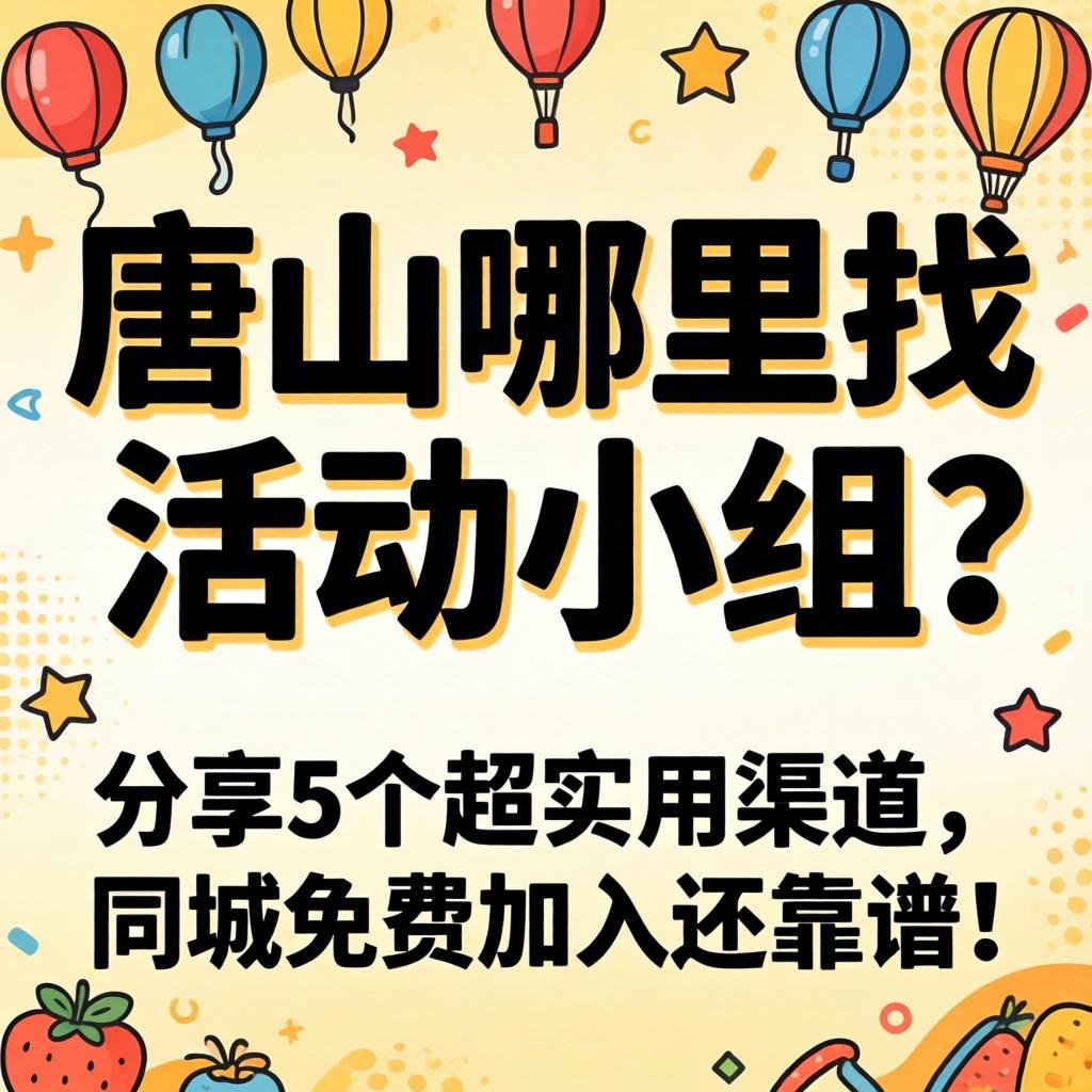 唐山哪里找活动小组？分享5个超实用渠道，同城免费加入还靠谱！