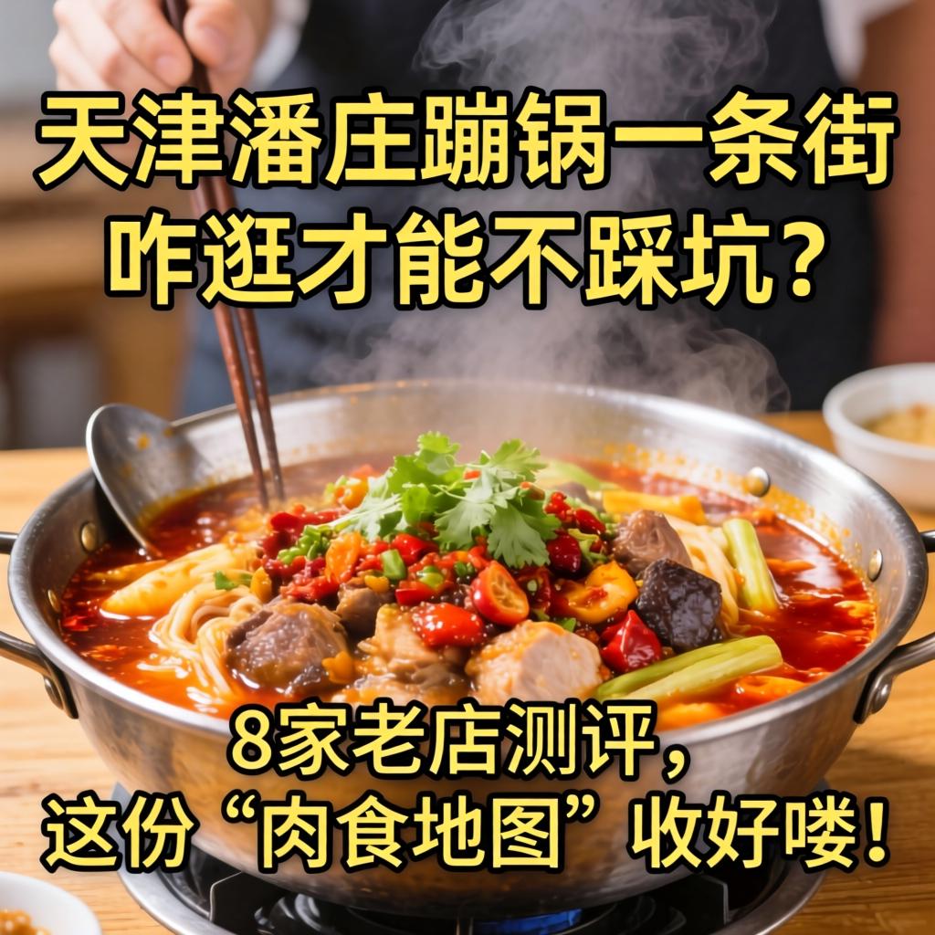 天津潘庄蹦锅一条街，，咋逛才华不踩坑？？8家老店测评，，这份“肉食地图”收好喽！