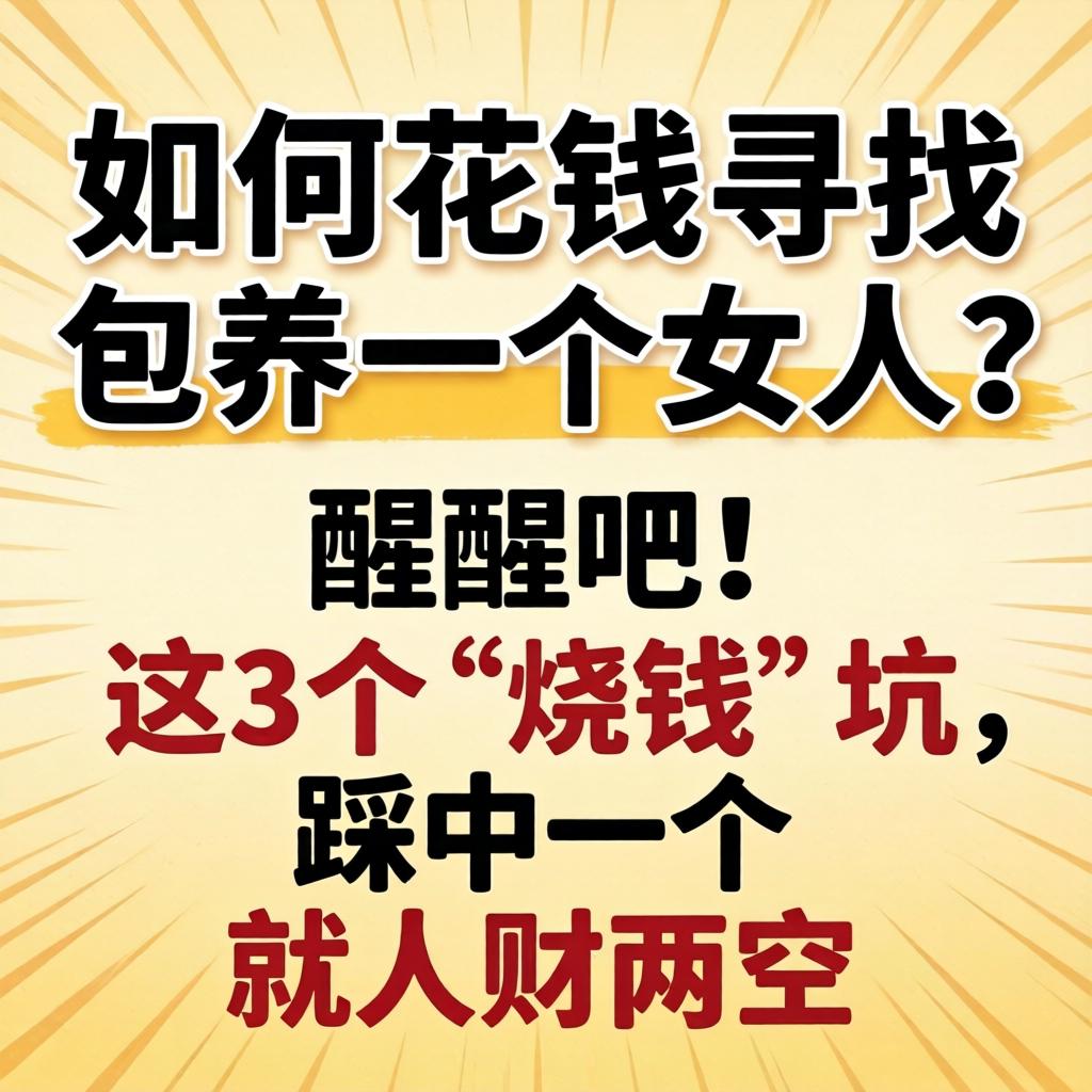 如何花钱寻找包养一个女人?醒醒吧!这3个“烧钱”坑,踩中一个就人财两空