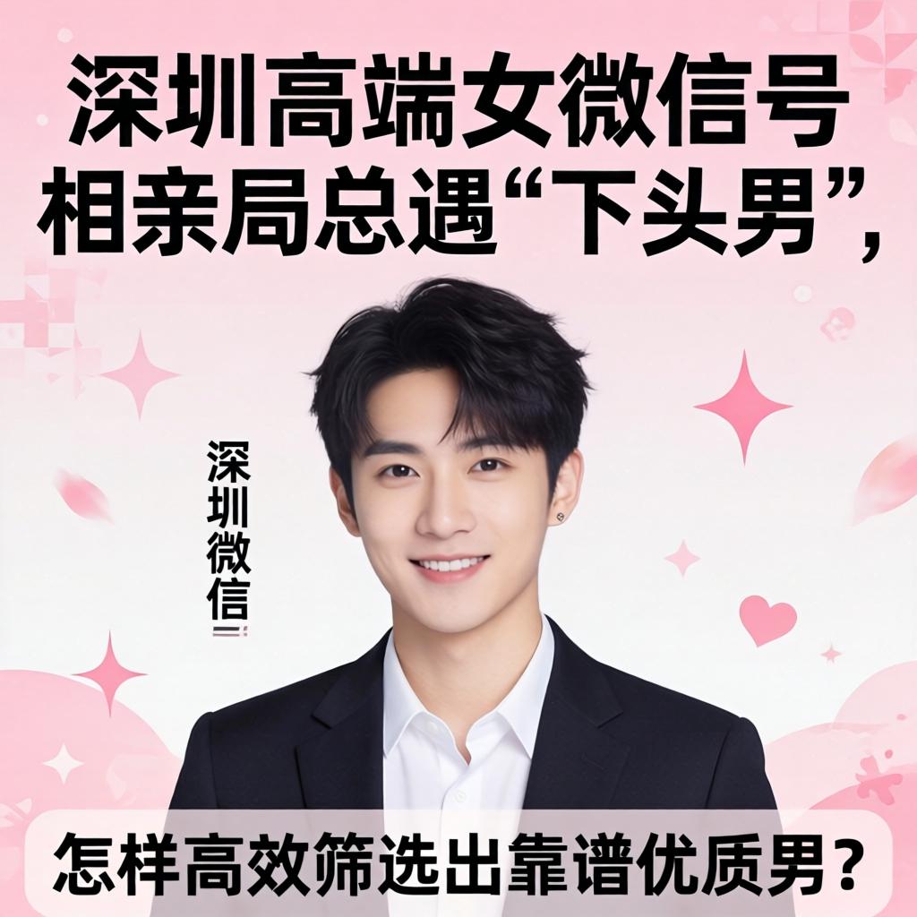 深圳高端女微信号，相亲局总遇“下头男”，怎样高效筛选出靠谱优质男？