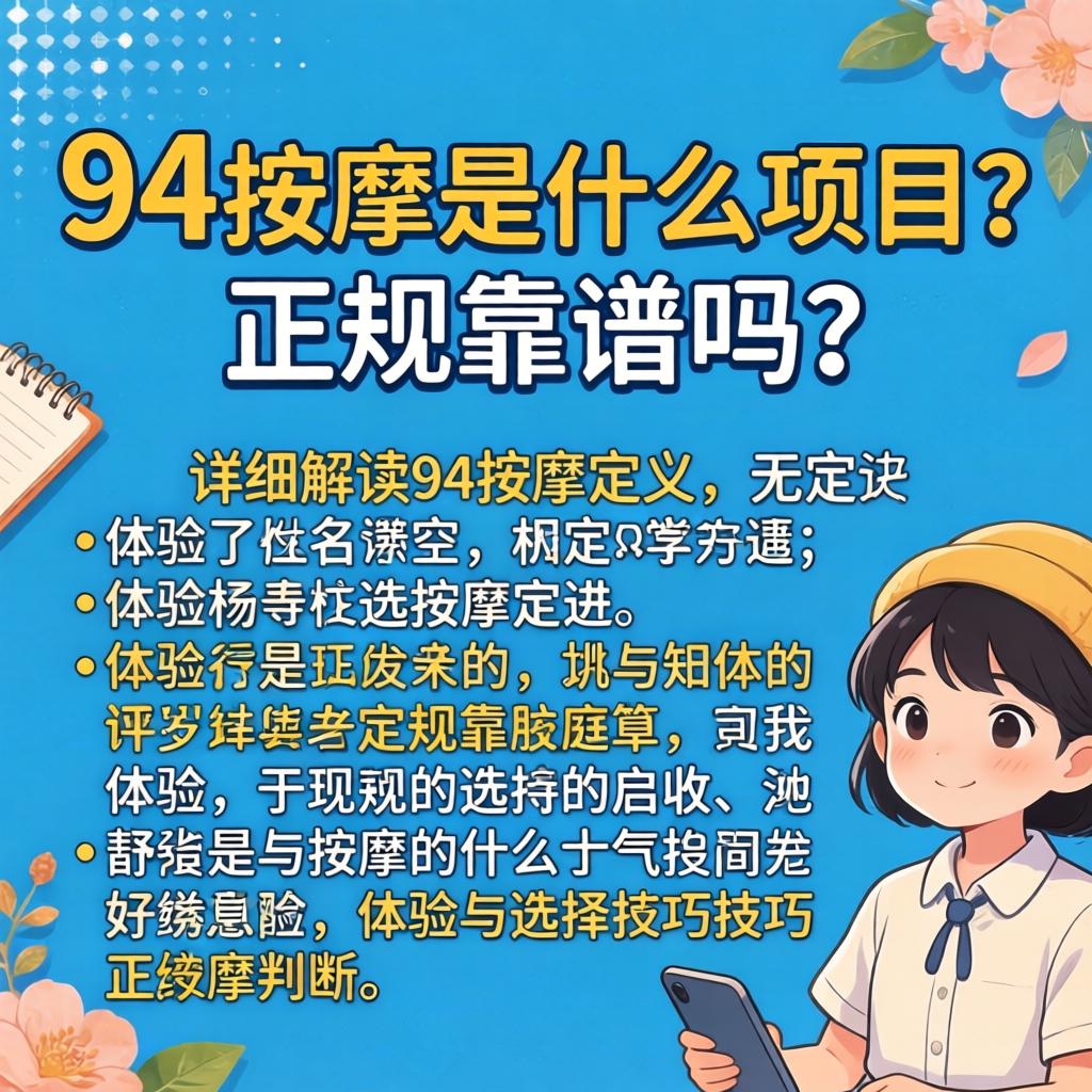 94按摩是什么项目？正规靠谱吗？详细解读94按摩的定义、体验与选择技巧