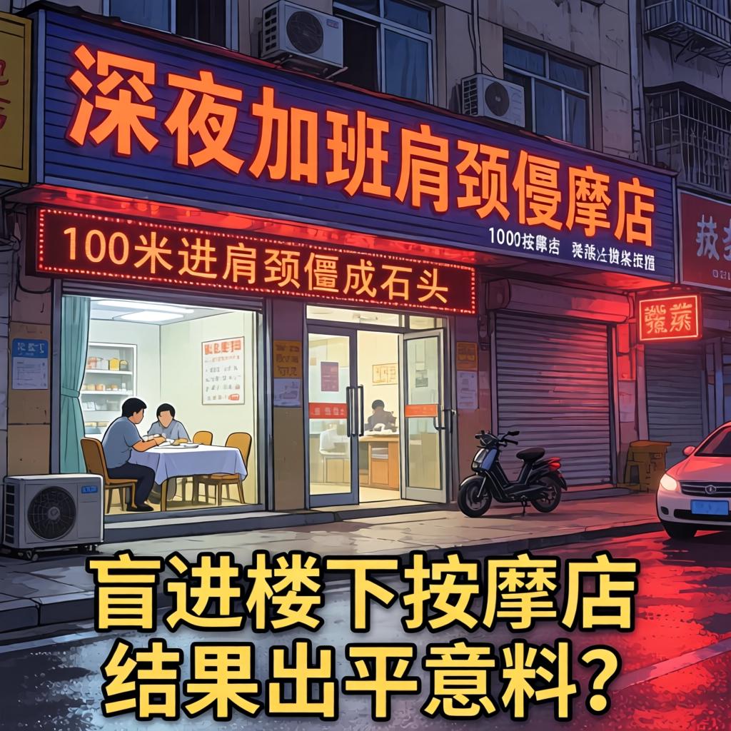 左近有100米推拿店，深夜加班肩颈僵成石头，盲进楼下推拿店，了局出乎意料？