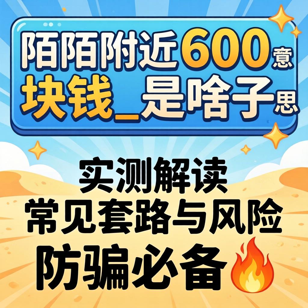 陌陌附近600块钱_是啥子意思？实测解读常见套路与风险，防骗必备?