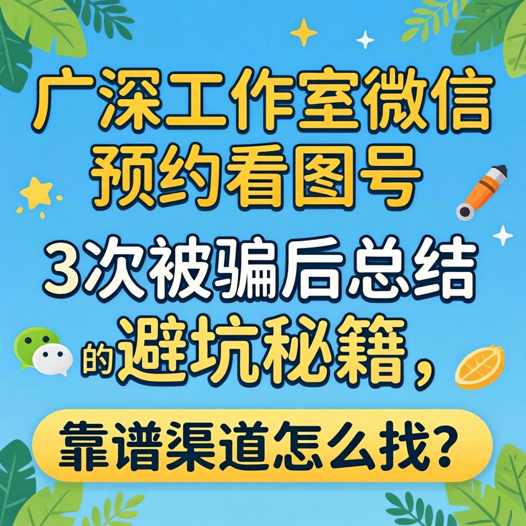 广深工作室微信预约看图号，3次被骗后总结的避坑秘籍，靠谱渠路怎么找？