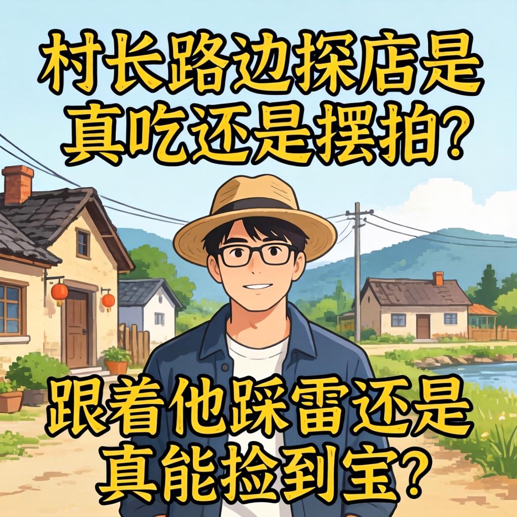 村长路边探店是真吃还是摆拍？随着他踩雷还是真能捡到宝？
