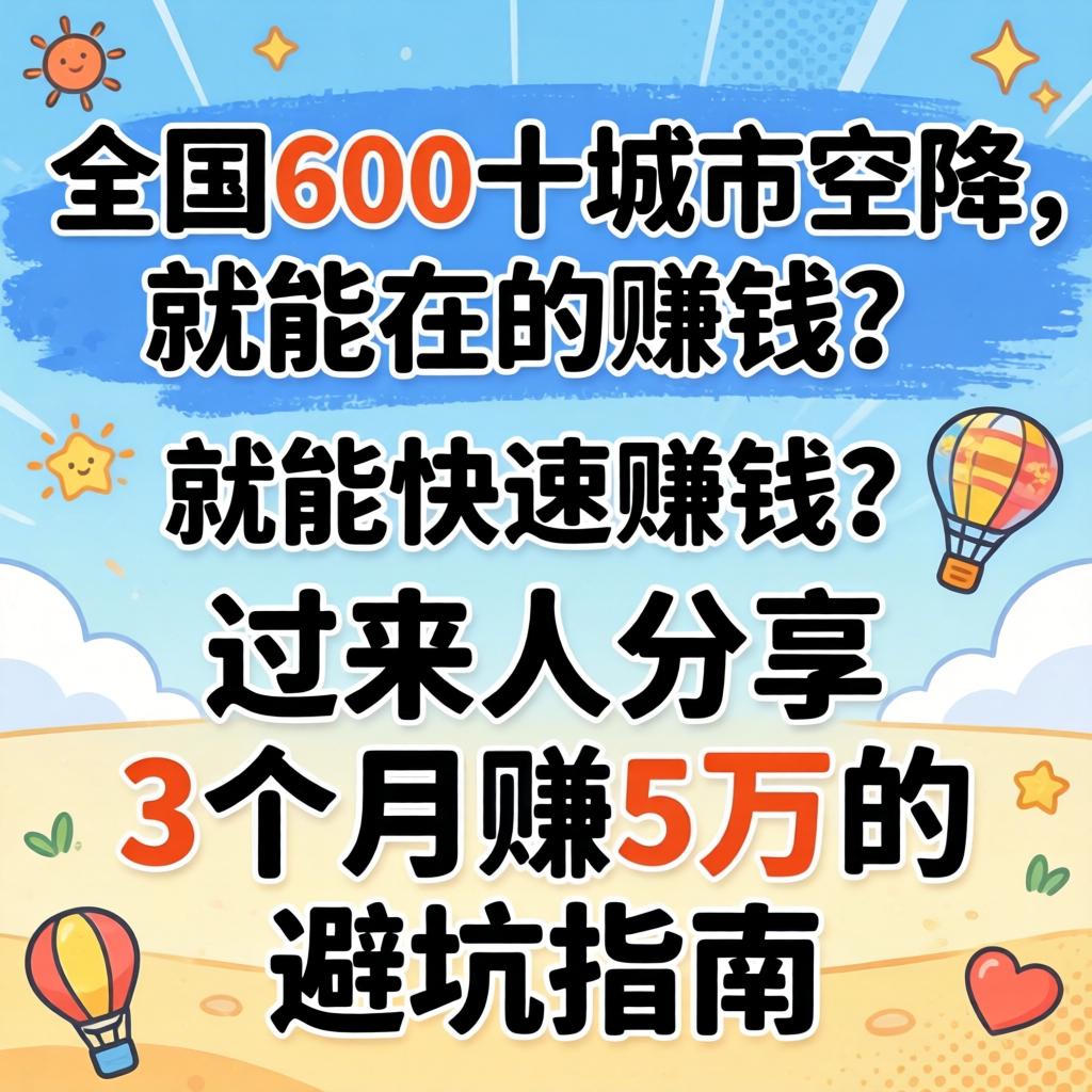 全国600十城市空降, 真能快速赚钱？过来人分享3个月赚5万的避坑指南