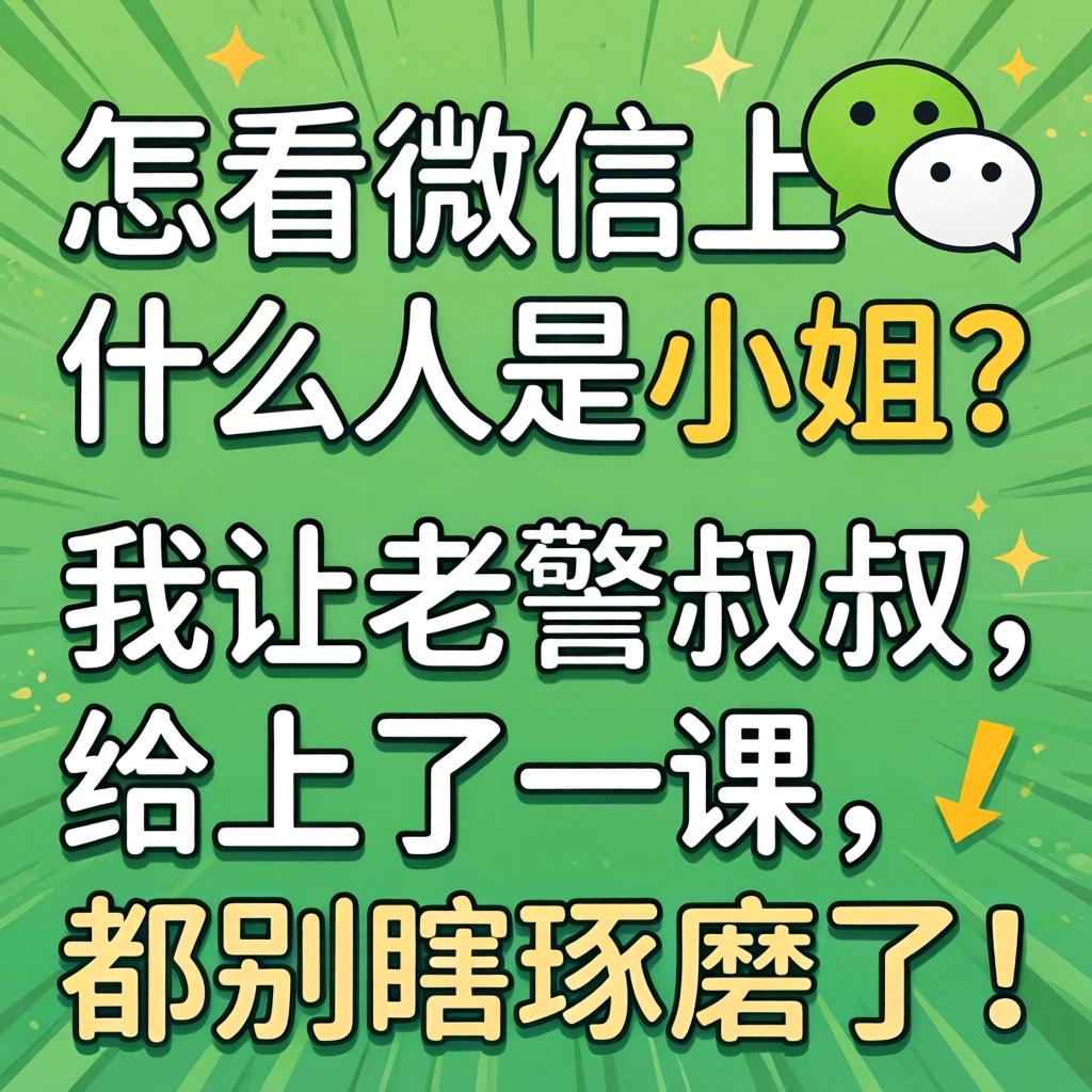 怎么看微信上什么人是小姐?我让老警叔叔给上了一课,都别瞎琢磨了!