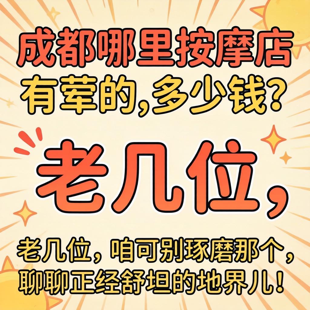 成都那里推拿店有荤的,几多钱？？？？老几位，，咱可别琢磨谁人，，聊聊正经舒坦的地界儿！