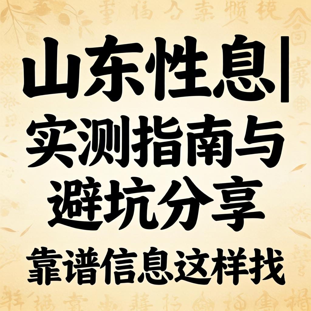 山东性息|实测指南与避坑分享，靠谱信息这样找