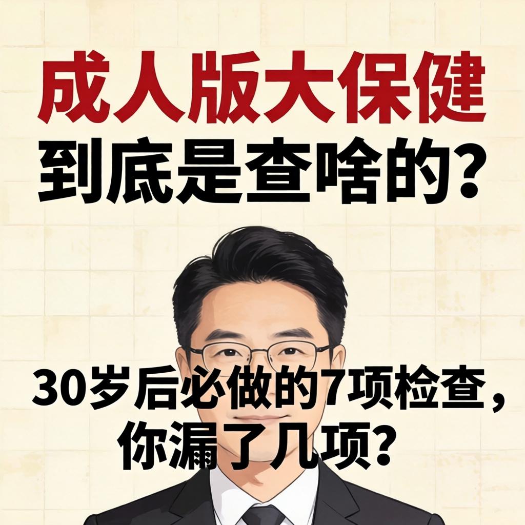 成人版大保健，到底是查啥的？30岁后必做的7项查抄，你漏了几项？