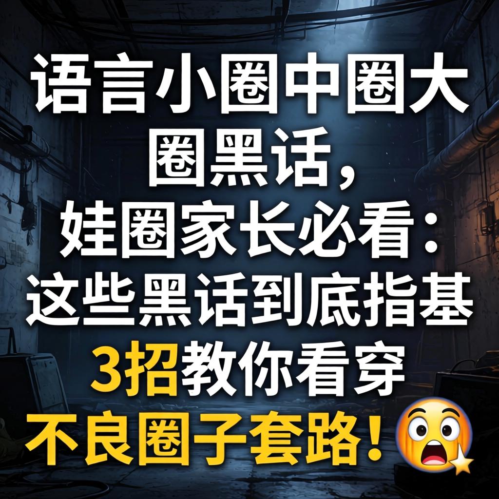 暗语小圈中圈大圈黑话,娃圈家长必看：这些黑话到底指甚？3招教你看穿不良圈子套路！?