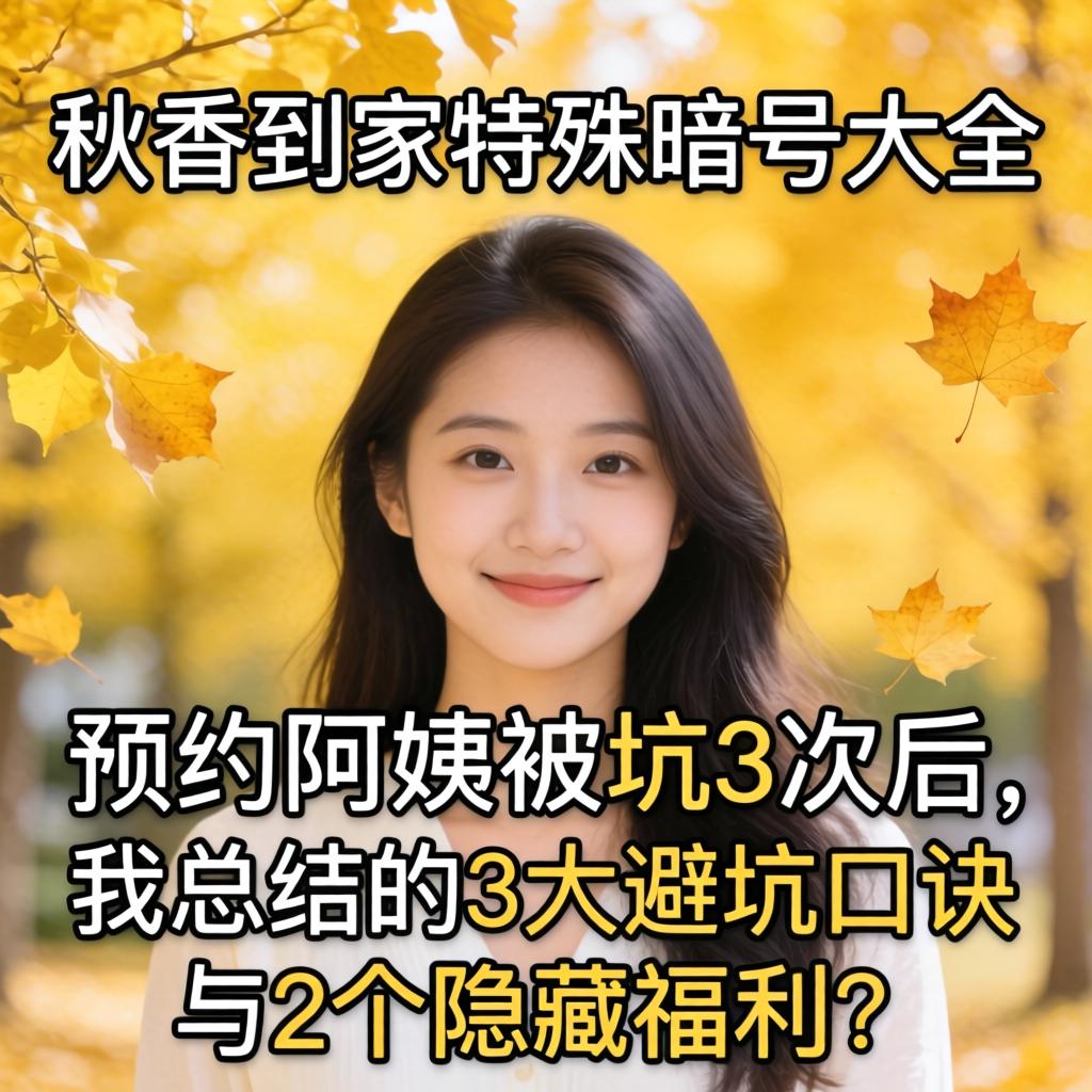 秋香抵家特殊旗号大全，，预约姨妈被坑3次后，，我总结的3大避坑口诀与2个隐藏福利？？？