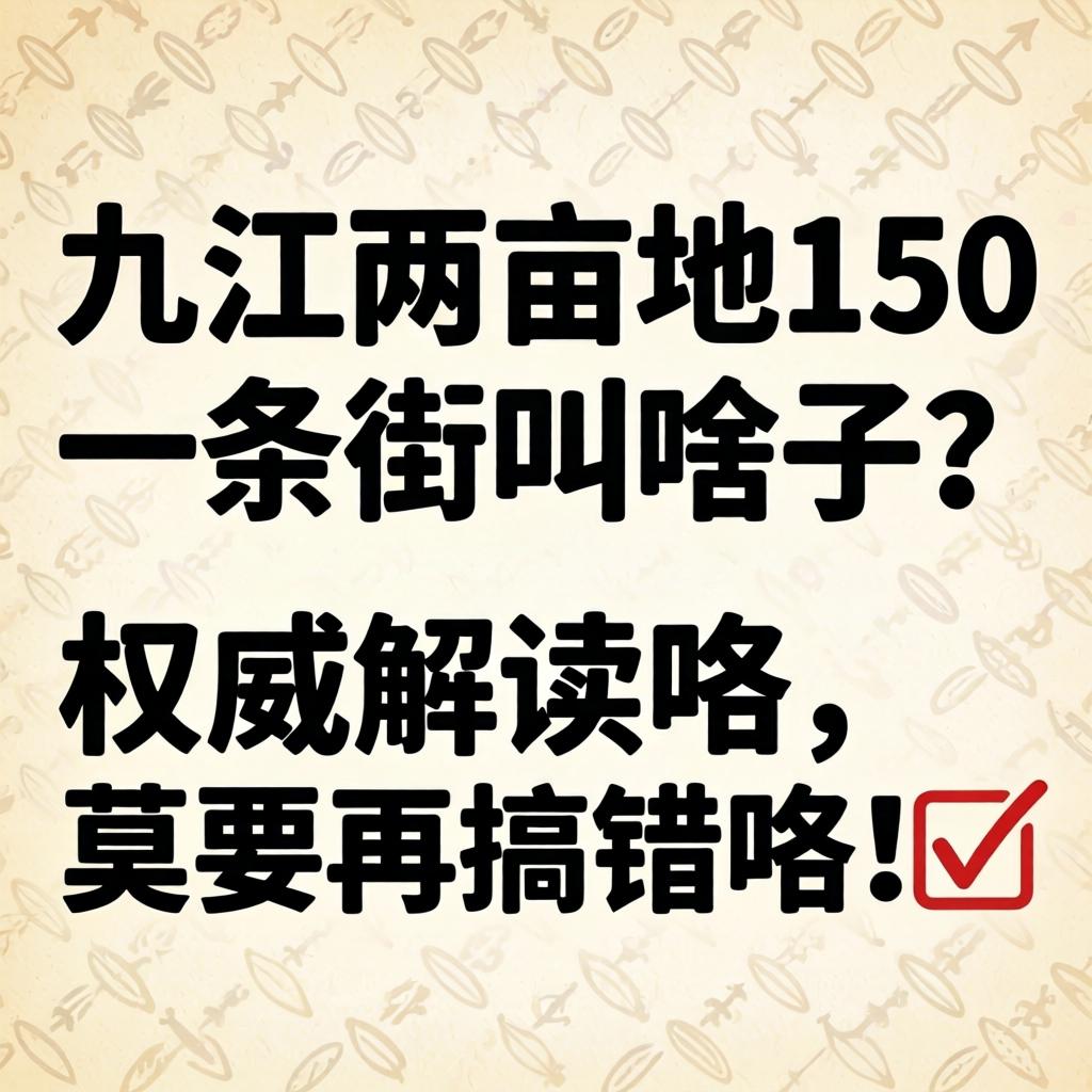 九江两亩地150一条街叫啥子?权威解读咯,莫要再搞错咯!?
