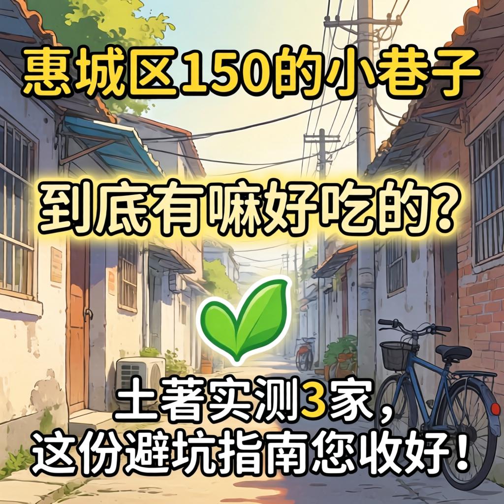 惠城区150的小巷子，到底有嘛好吃的？土著实测3家，这份避坑指南您收好！