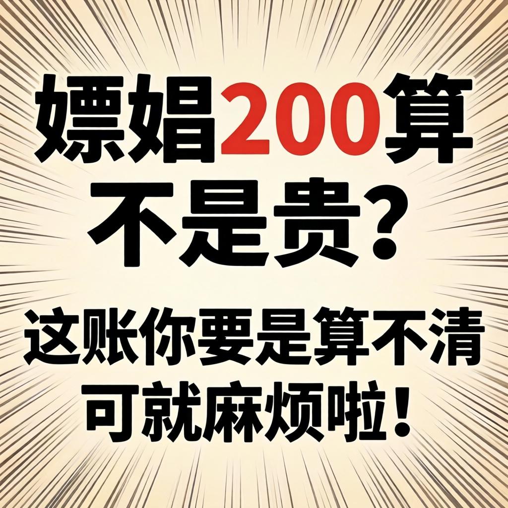 嫖娼200算不算贵？这账你要是算不清可就麻烦啦！