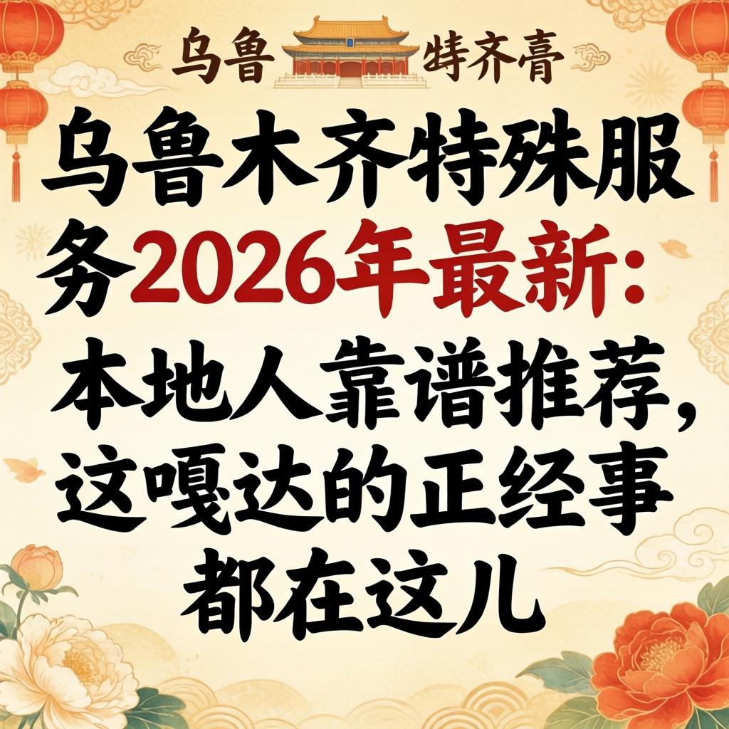 乌鲁木齐特殊服务2026年最新：本地人靠谱推荐，这嘎达的正经事都在这儿