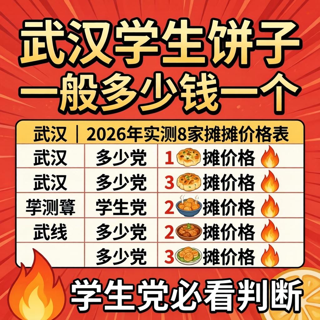 武汉学生饼子一般多少钱一个 | 2026年实测8家摊摊价格表?学生党必看