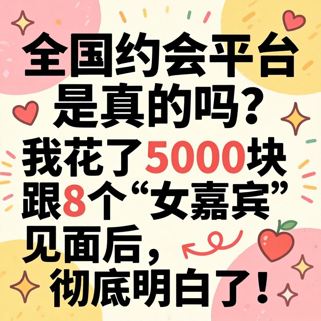 全国约会平台是真的吗？我花了5000块跟8个“女嘉宾”见面后，彻底明白了！
