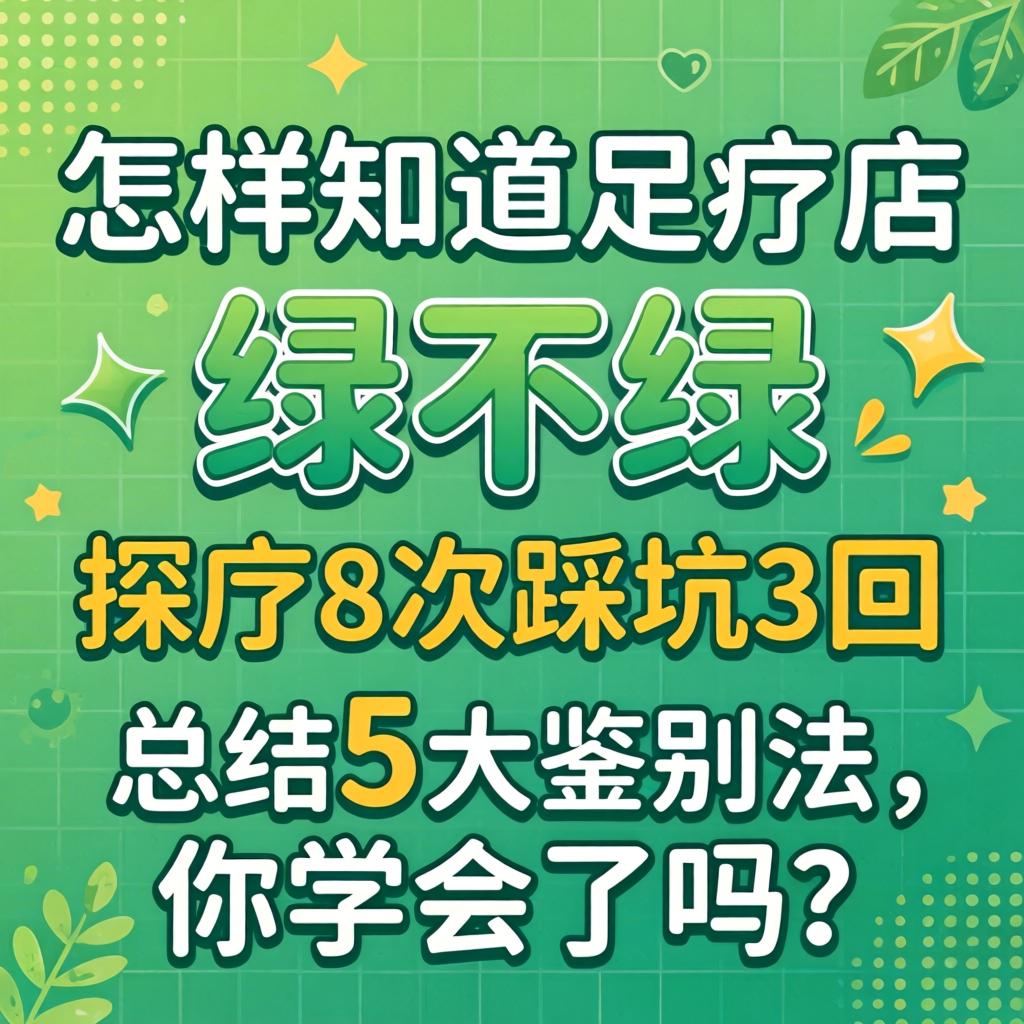 怎样知道足疗店绿不绿,探店8次踩坑3回,总结5大鉴别法,你学会了吗?