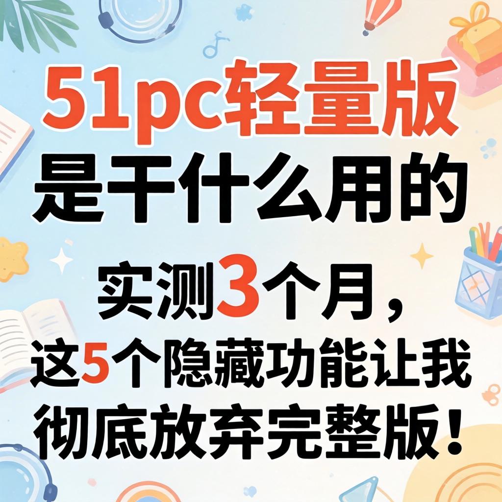 51pc轻量版是干什么用的?实测3个月,这5个隐藏功能让我彻底放弃完整版!