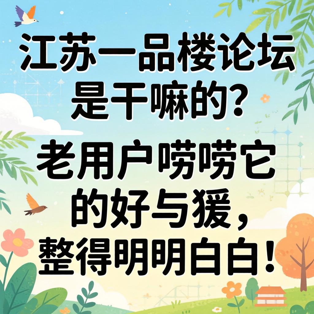 江苏一品楼论坛是干嘛的?老用户唠唠它的好与孬,整得明明白白!