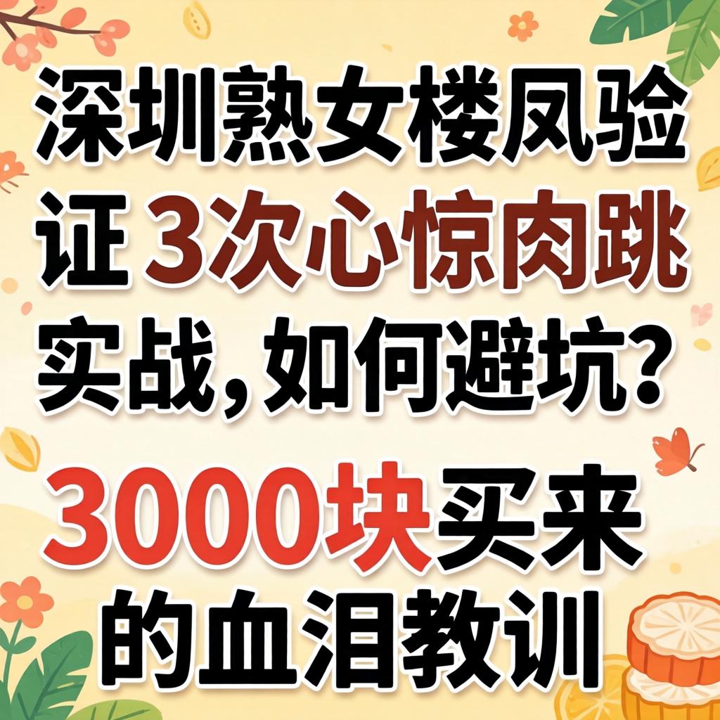 深圳熟女楼凤验证：3次心惊肉跳的实战，，，，怎样避坑？？？3000块买来的血泪教训