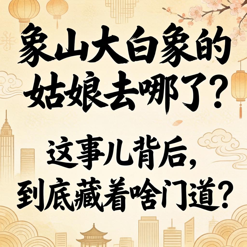 “象山大白象的姑娘去哪了”?这事儿背后,到底藏着啥门道?