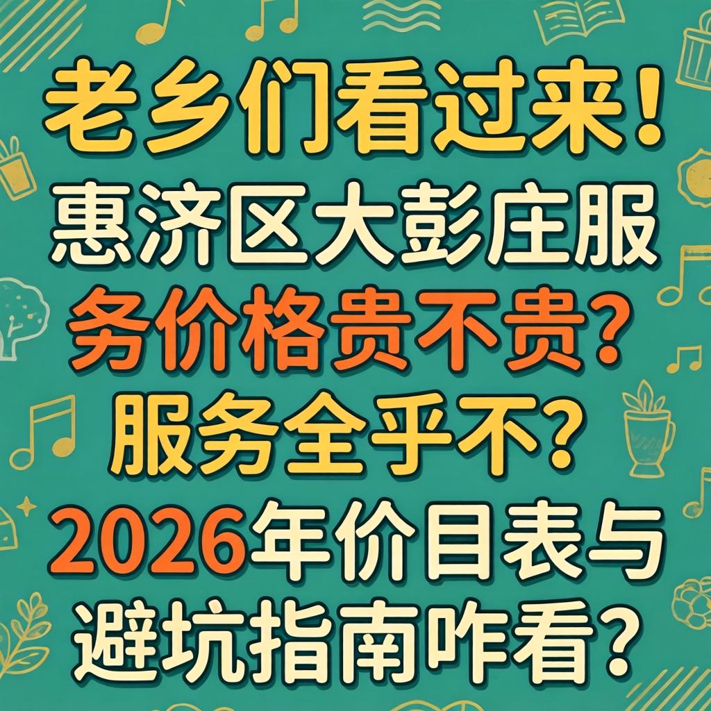老乡们看过来！惠济区大彭庄服务价值贵不贵？服务全乎不？2026年价目表与避坑指南咋看？