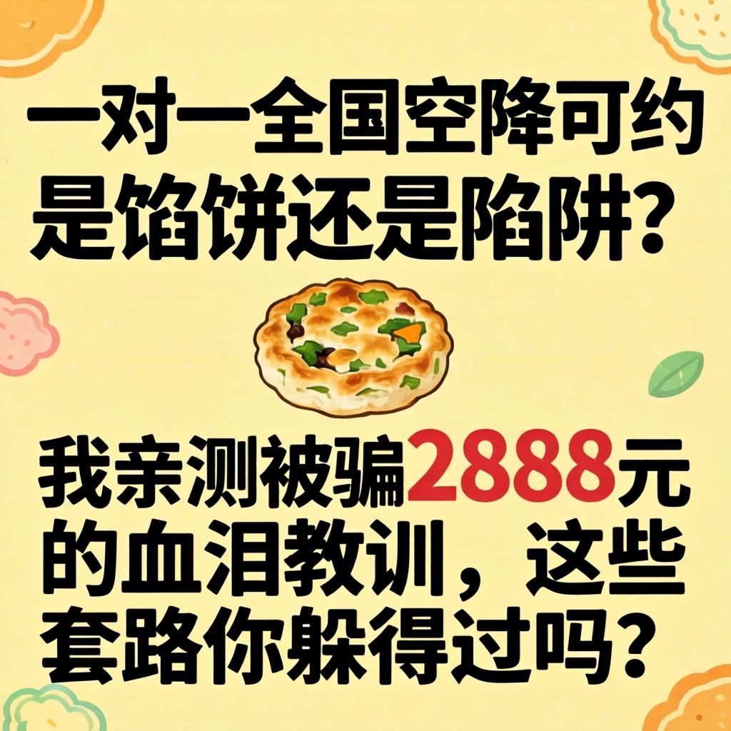 一对一全国空降可约是馅饼还是陷阱？我亲测被骗2888元的血泪教训，这些套路你躲得过吗？