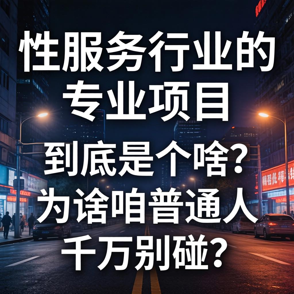 “性服务行业的专业项目”到底是个啥？为啥咱普通人千万别碰？
