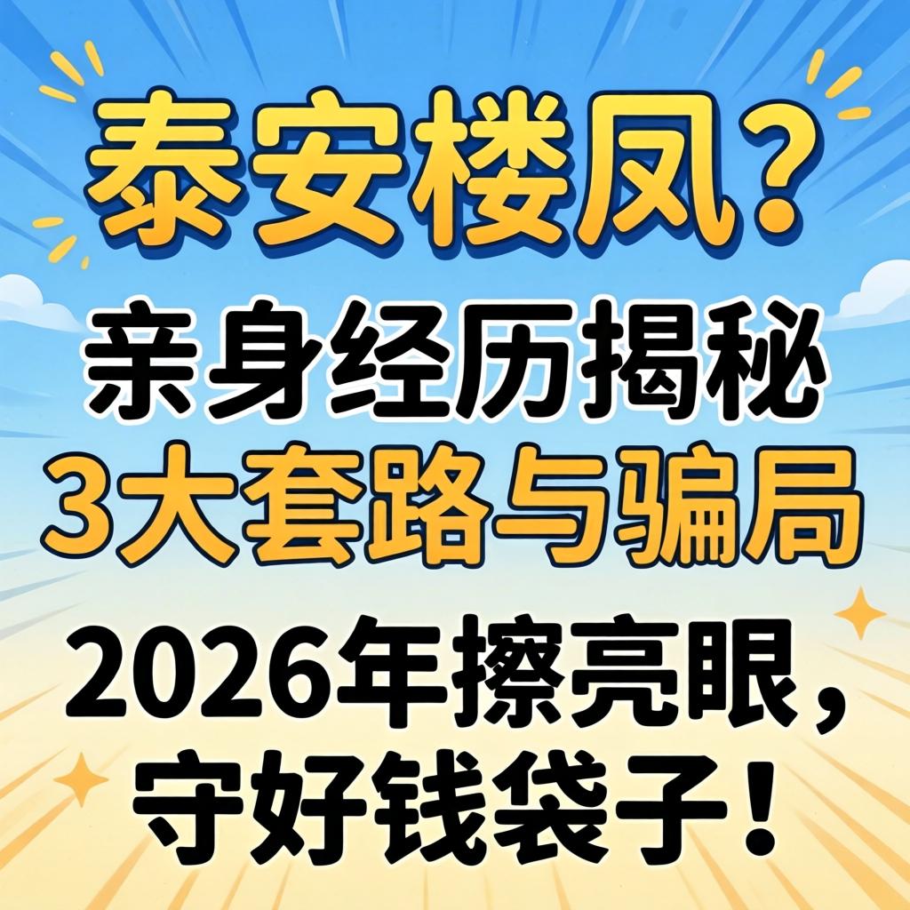 泰安楼凤？亲身经历揭秘3大套路与骗局，2026年擦亮眼，守好钱袋子！