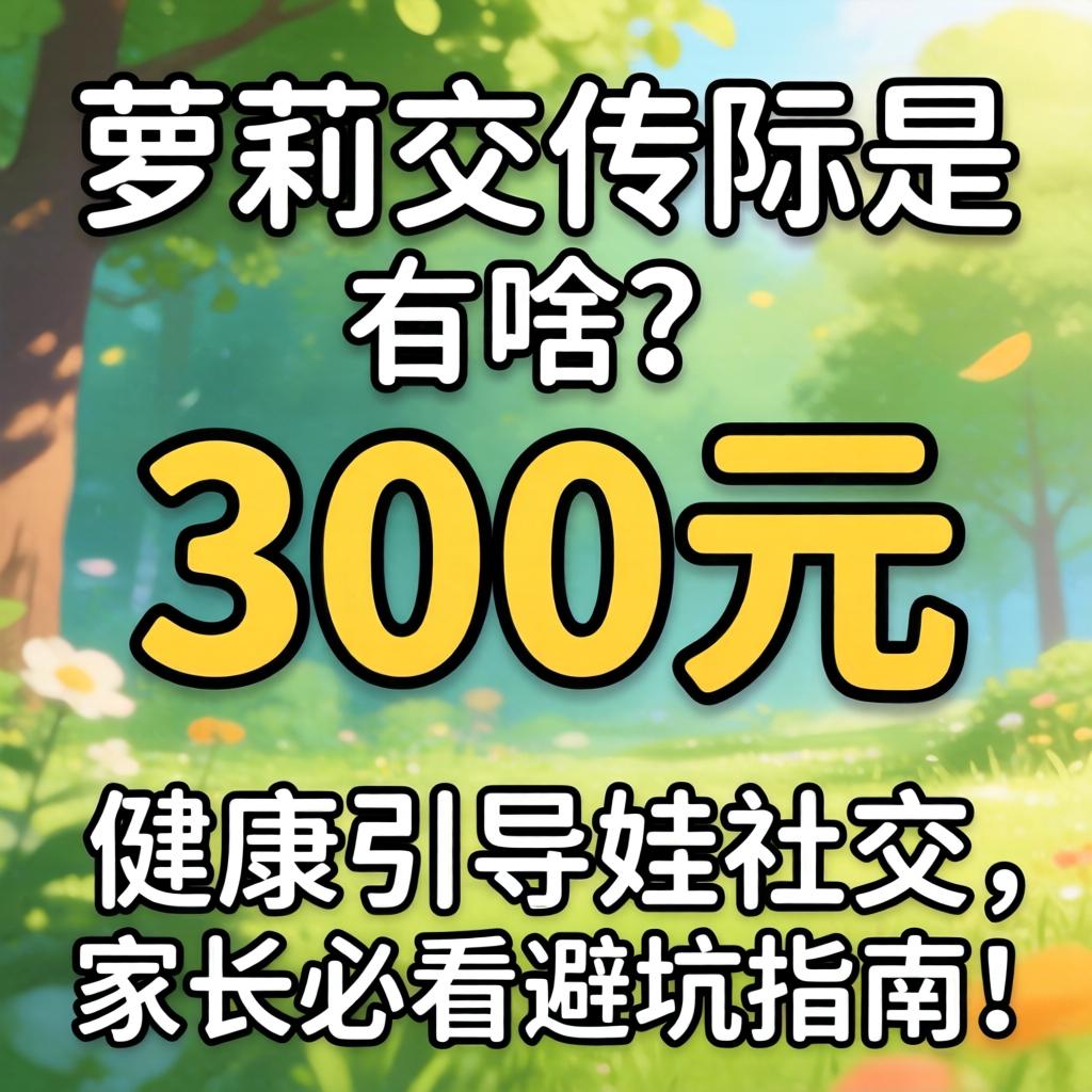 300元的萝莉外交是啥？健全疏导娃社交，家长必看避坑指南！
