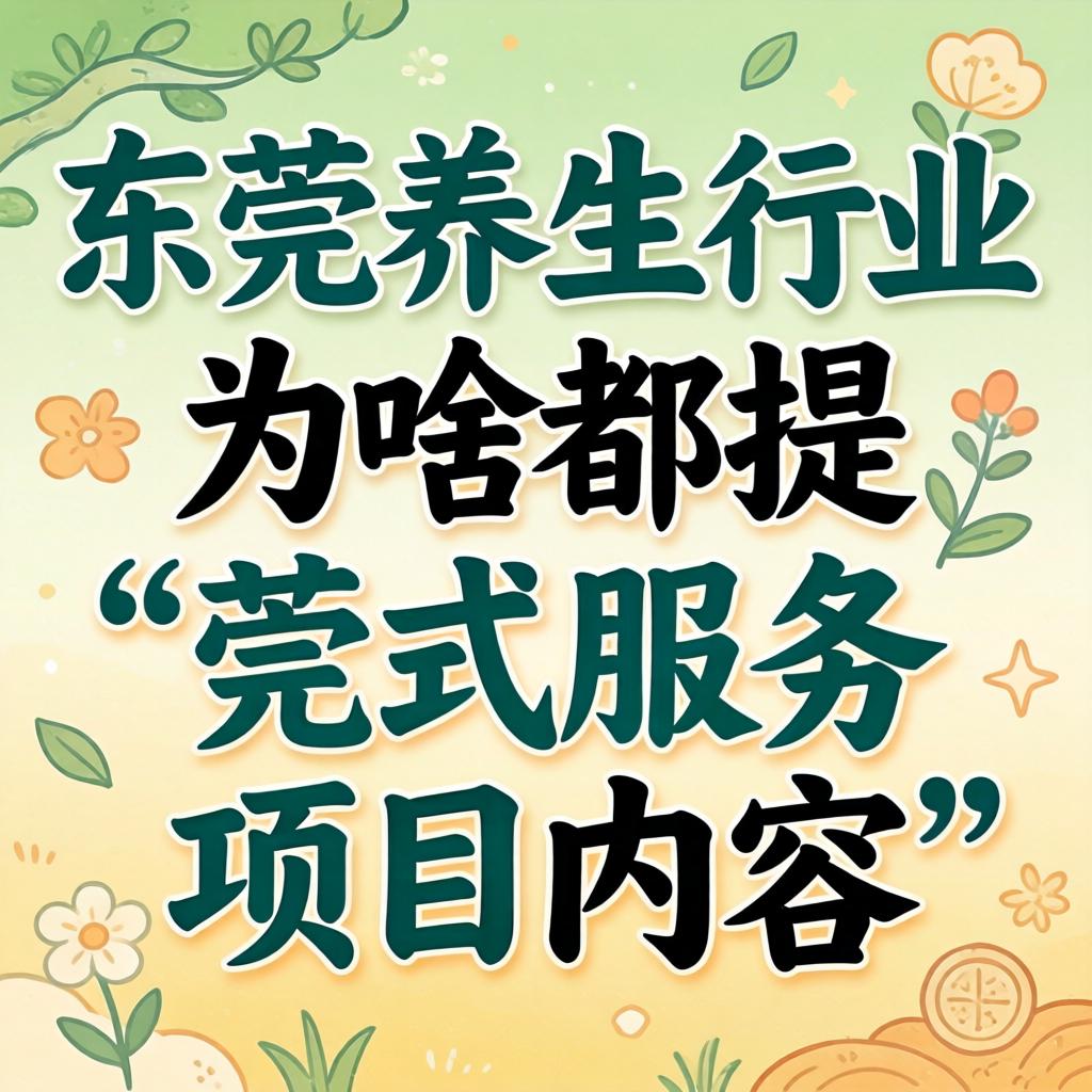 东莞的养生行业为啥都提“莞式服务项目内容”？