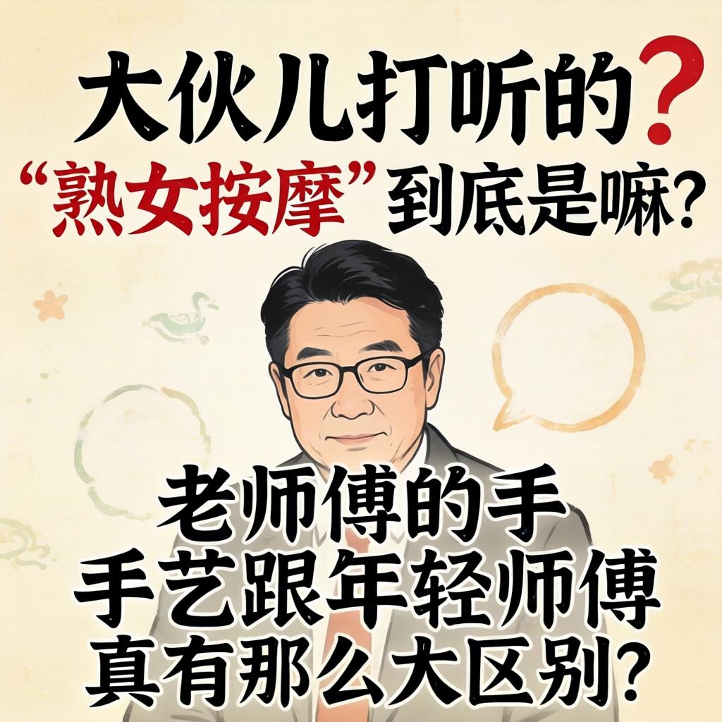大伙儿打听的“熟女按摩”到底是嘛？老师傅的手艺跟年轻师傅真有那么大区别？