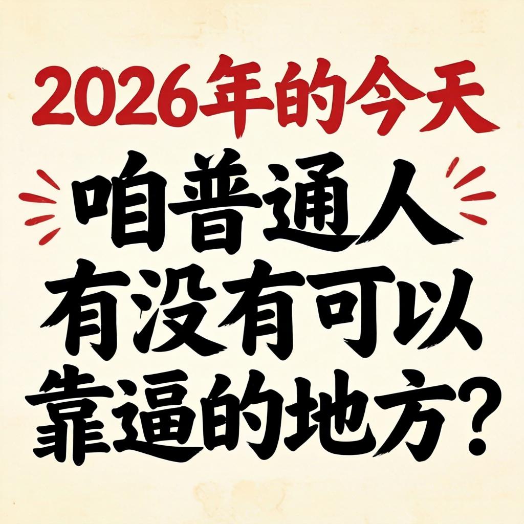 在2026年的今天，咱通常人有没有能够靠逼的处所？